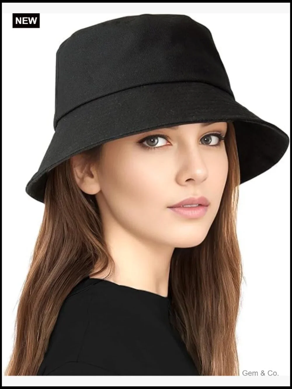 Cotton Bucket Hat Unisex Sun Hat Packable Fisherman Cap for Casual Sports Trips